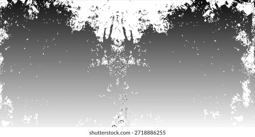 Abstrakter farbiger Hintergrund. Tintenfarbe auf Broschüre, Monochromes Element einzeln auf Weiß. Hintergrund für Banner, Karte, Poster, Webdesign. Platten und Kleckse aus schwarzer Farbe in verschiedenen Formen.