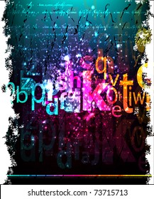 Abstract grunge background with letters.