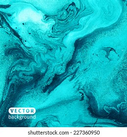 Abstract grunge background with marbleized effect. Vector illustration. Beautiful handmade backdrop.