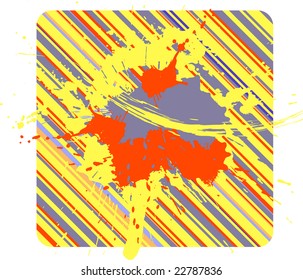 Abstract grunge background with multicolor stripes and splashes