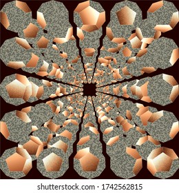Abstract grunge background. Noise structure with hexagons. Vector image