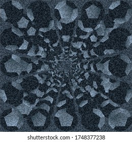 Abstract grunge background. Noise structure with hexagons. Vector image