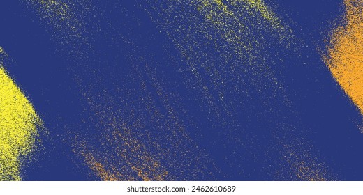 abstract grunge background with paint brush and halftone effect, template design banner with blue and yellow gradient colors of ukrainian flag