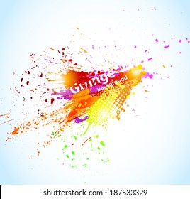 Abstract grunge background. Paint splash design. Vector colorful illustration