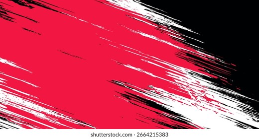 Abstract Grunge Background with Red and Gray Brush Texture. Creative Design for Sports Background with Halftone Effect
