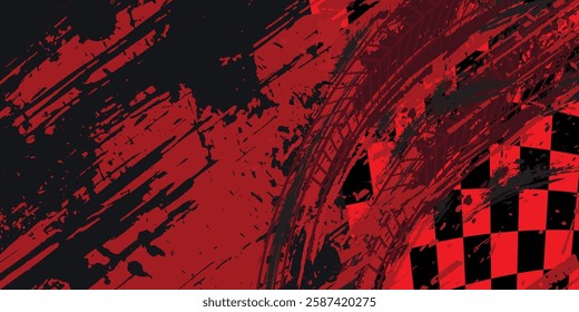 Abstract grunge background with red streaks on dark backdrop. vector illustration eps 10