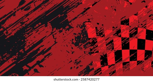 Abstract grunge background with red streaks on dark backdrop. vector illustration eps 10