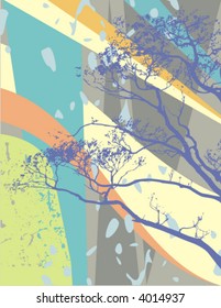 Abstract grunge background series. Vector illustration with branch details.