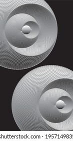 Abstract grunge background. Silver spheres with mesh. Vector illustration