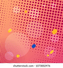 Abstract grunge background with splats and halftone effect.