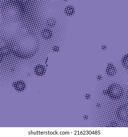 Abstract grunge background with splats and halftone effect.