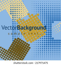 Abstract grunge background with splats and halftone effect.