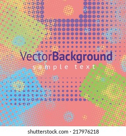 Abstract grunge background with splats and halftone effect.