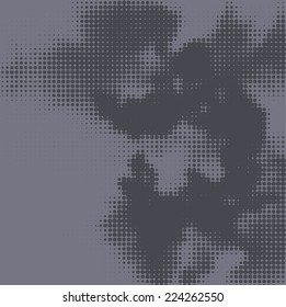 Abstract grunge background with splats and halftone effect.