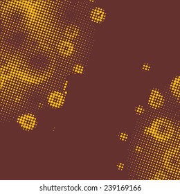 Abstract grunge background with splats and halftone effect