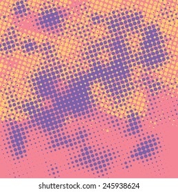Abstract grunge background with splats and halftone effect