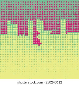 Abstract grunge background with splats and halftone effect.
