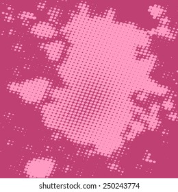 Abstract grunge background with splats and halftone effect.