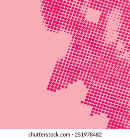 Abstract grunge background with splats and halftone effect.