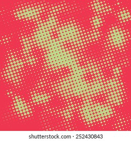 Abstract grunge background with splats and halftone effect.