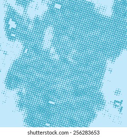 Abstract grunge background with splats and halftone effect
