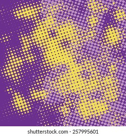 Abstract grunge background with splats and halftone effect