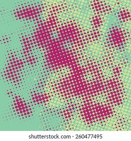 Abstract grunge background with splats and halftone effect