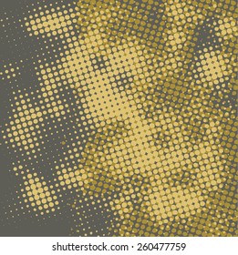 Abstract grunge background with splats and halftone effect
