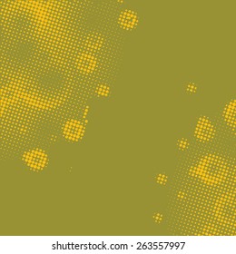 Abstract grunge background with splats and halftone effect