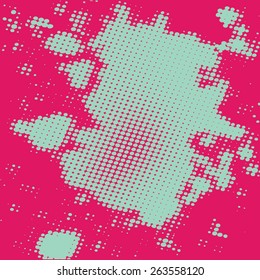 Abstract grunge background with splats and halftone effect