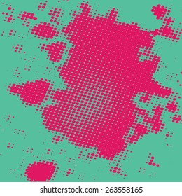 Abstract grunge background with splats and halftone effect