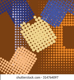 Abstract grunge background with splats and halftone effect.