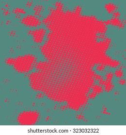 Abstract grunge background with splats and halftone effect.