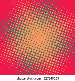 Abstract grunge background with splats and halftone effect.