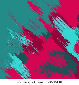 Abstract grunge background with splats and halftone effect.