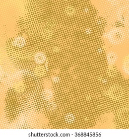 Abstract grunge background with splats and halftone effect
