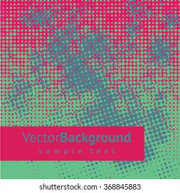 Abstract grunge background with splats and halftone effect