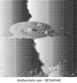 Abstract grunge background with splats and halftone effect