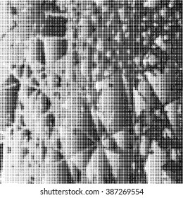Abstract grunge background with splats and halftone effect