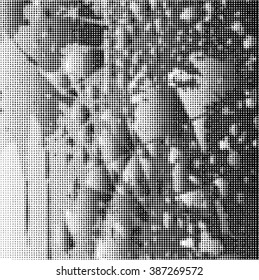 Abstract grunge background with splats and halftone effect