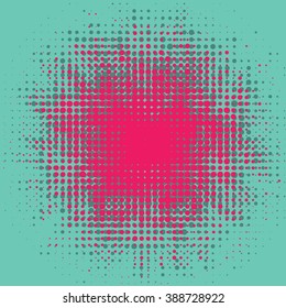 Abstract grunge background with splats and halftone effect.