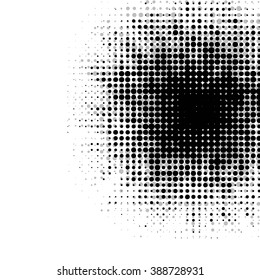 Abstract grunge background with splats and halftone effect.