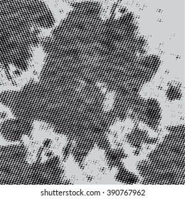 Abstract grunge background with splats and halftone effect