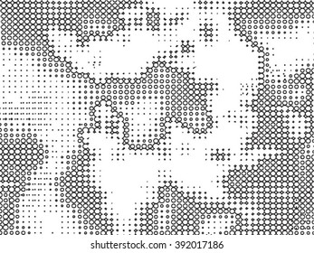 Abstract grunge background with splats and halftone effect