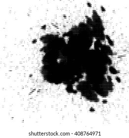Abstract grunge background with splats and halftone effect