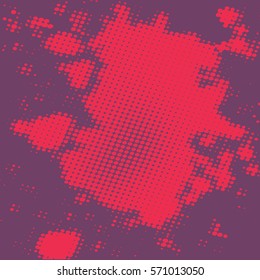 Abstract grunge background with splats and halftone effect.