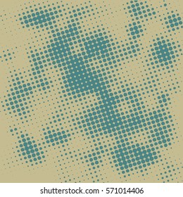 Abstract grunge background with splats and halftone effect.