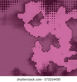 Abstract grunge background with splats and halftone effect.
