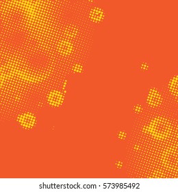 Abstract grunge background with splats and halftone effect.
