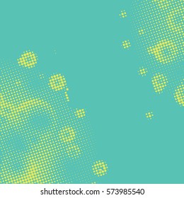 Abstract grunge background with splats and halftone effect.